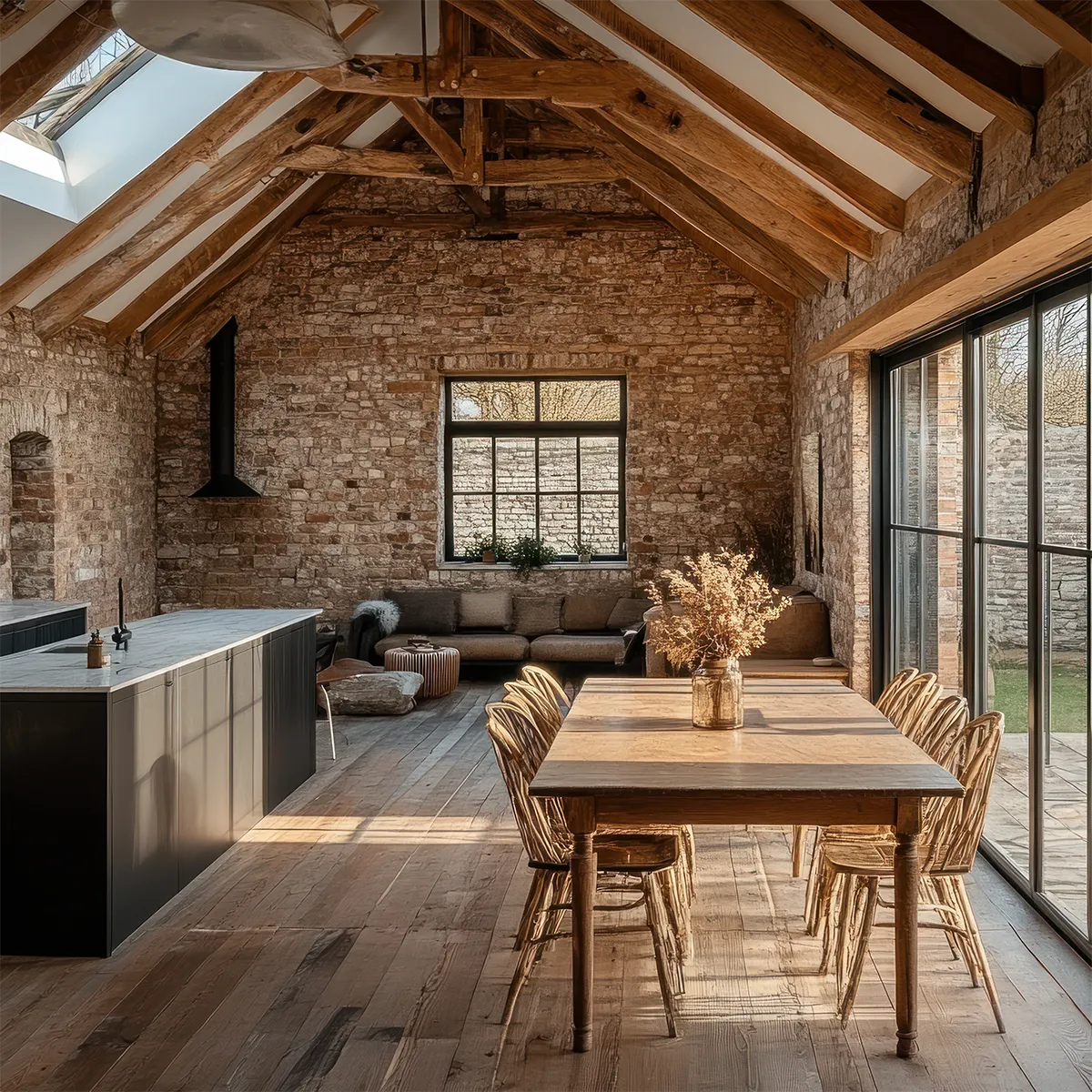 AI-generated image of a barn conversion