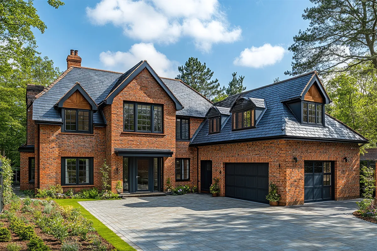 AI-generated image of a bespoke new-build home